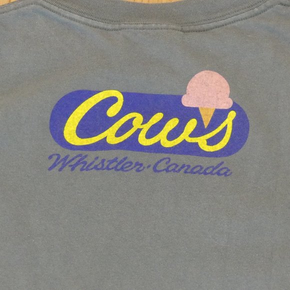 Cows Vintage 1990's Skiing Green Small T-Shirt - Picture 5 of 5